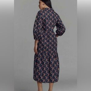 Maeve Navy Sailboat Pattern Long Sleeve Dress